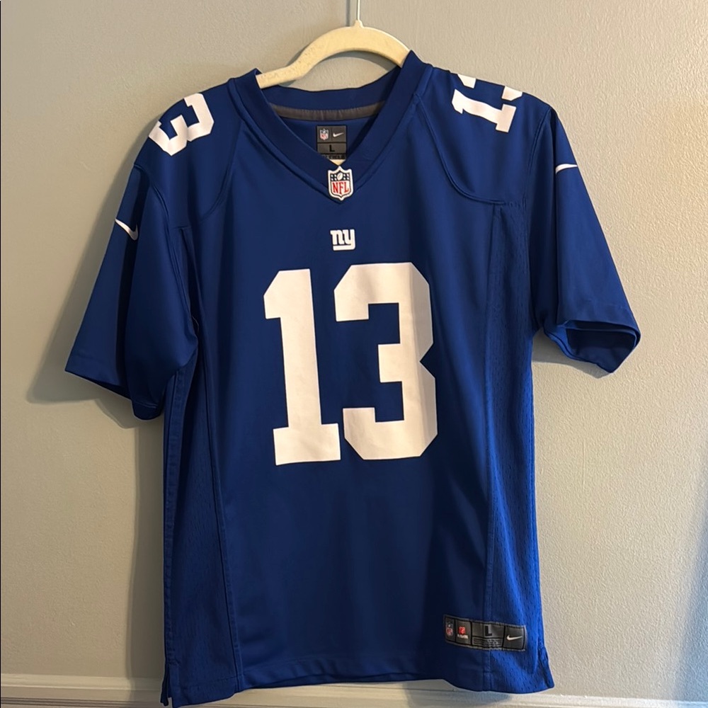 NFL Blue boys size large  Jersey with White Logo. Nike Beckham Jersey